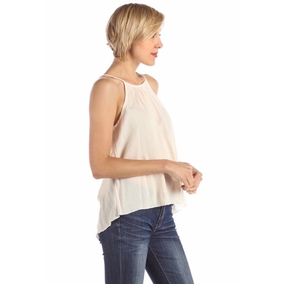 💥 CLEARANCE Strappy Deep V Back High Low Cami Blouse Cream - Picture 2 of 3